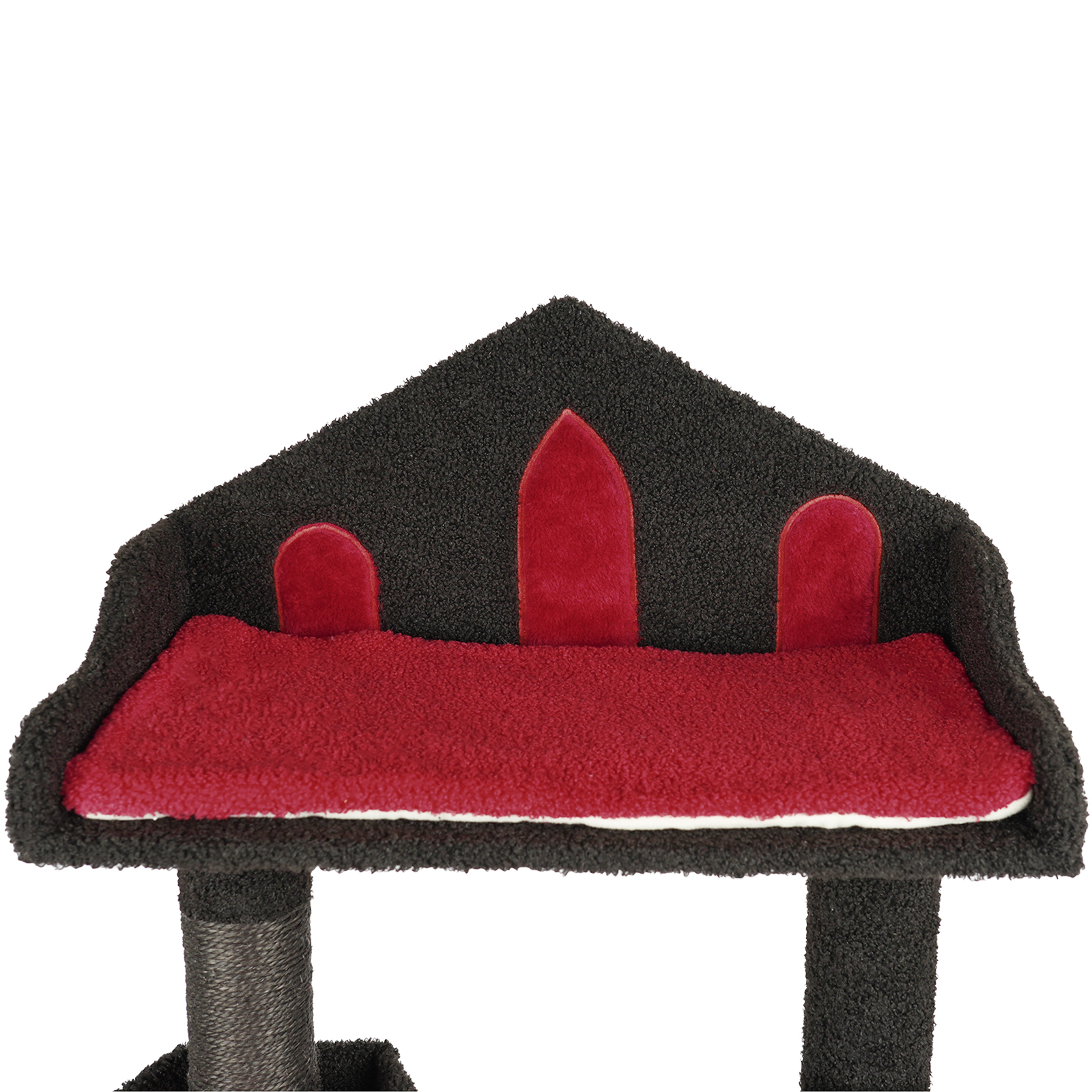 Zimtown 4-Tier Halloween Pet House with Coffin & Tombstone, Gothic Cat & Dog Mansion, Black & Red