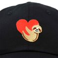thumbnail image 2 of DALIX Heart Cute Sloth Hat Womens Embroidered Baseball Cap in Black, 2 of 6