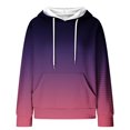thumbnail image 4 of Waffle Knit Hoodie Women,Women Oversized Gradient Hoodies Casual Print Waffle Long Sleeve Pullover Top Hooded Sweatshirt with Pocket, 4 of 4