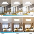thumbnail image 4 of Depuley 13 Inch 24W Modern Dimmable LED Flush Mount Ceiling Light with Remote, Round Close to Ceiling Lights for Bedroom/Kitchen/Dining Room Lighting, Timing, 3000K-6000K 3 Light Color Changeable, 4 of 7