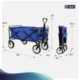 thumbnail image 4 of YRLLENSDAN Collapsible Folding Wagon, Garden Cart Folding Grocery Wagon All-Terrain Wheels with Handle & 2 Cup Holders, White, 4 of 7