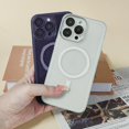 thumbnail image 2 of Compatible with iPhone 13 Pro Max Magnetic Clear Case,Soft Silicone Frosted Shockproof MagSafe Case with Full Camera Lens Protector for iPhone 13 Pro Max Women Girl Men-White, 2 of 13