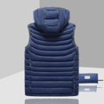 thumbnail image 3 of Chaqueta de plumón para hombre sin mangas desmontable con capucha invierno ligero color sólido-xinhan, 3 of 4