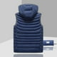 thumbnail image 3 of Chaqueta de plumón para hombre sin mangas desmontable con capucha invierno ligero color sólido-xinhan, 3 of 4