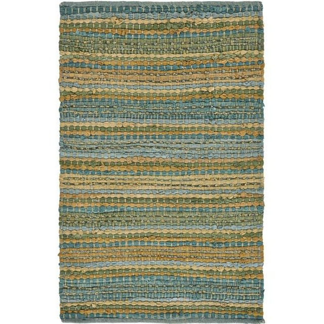 LR Resources NATUR03349BGN2030 Tapis de Zone Tissée Tricolore&44; Bleu & Vert