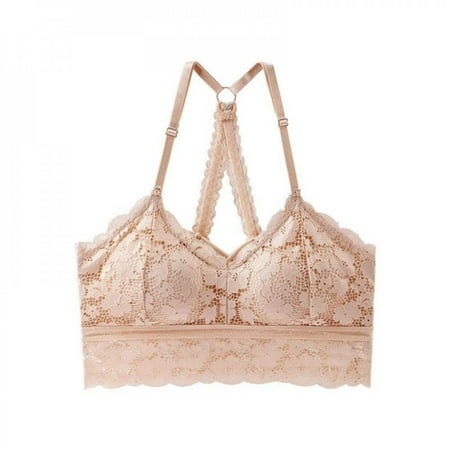 

Fantadool Women Lace Tube top Bra Comfortable Wire Free Underwear Gathered Text Chest Anti-light Adjustment Shoulder Strap Vest