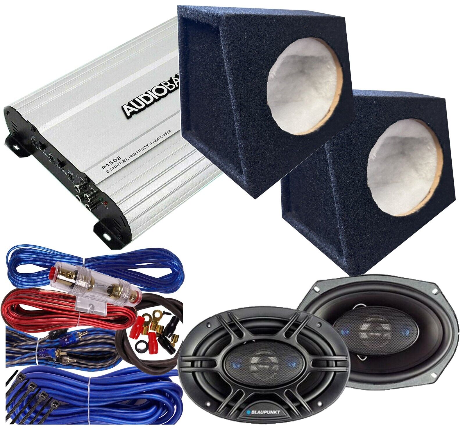 2x Blaupunkt GTX690 450W Speakers + 1500W Amplifier + 2x S2 Car Speaker