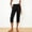 Black, variant on Women's Casual Cropped Pants Solid Color Sporty Button Elastic Waist Side Pocket Split Hem Bottoms for Women Daily