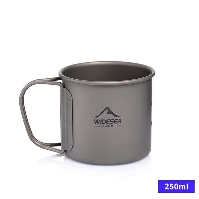 Camping Mug Titanium Cup Tourist Tableware Picnic Utensils Outdoor Kitchen Equipment Travel Cooking set Cookware Hiking Titanium Cup 250ML