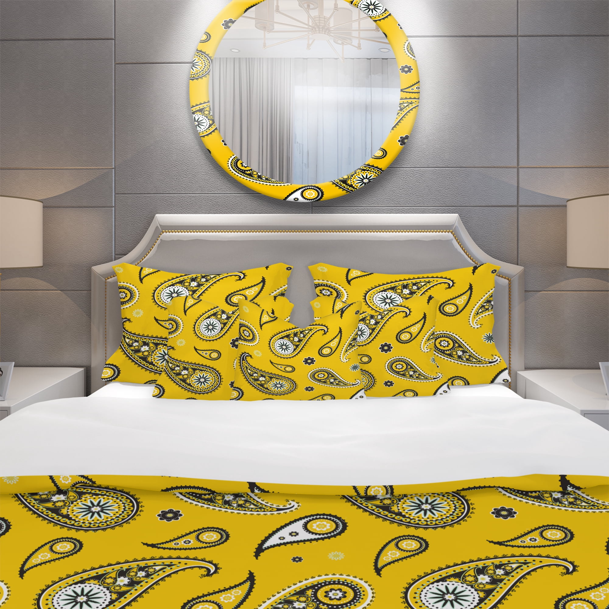 Designart 'Pattern Asian Elements Paisley' Vintage Duvet Cover Set