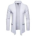 thumbnail image 1 of CEHVOM Men Pocket Cardigan Turndown Casual Polyester Sweater Slim Fit Jacket, 1 of 8