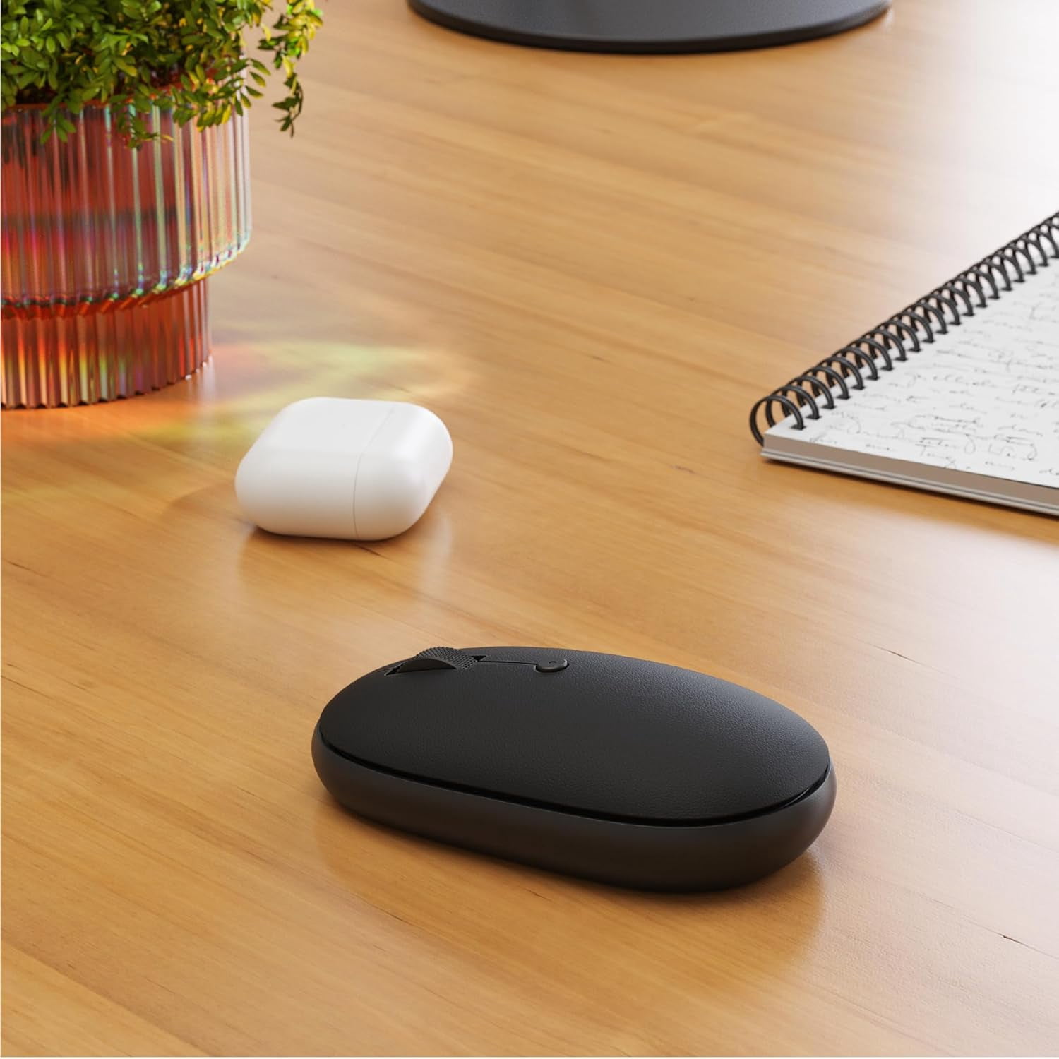 Satechi OntheGo Bluetooth Mouse with USB C Rechargeable Battery, Connect up 3 Devices, Compact and Portable Wireless Mouse for Laptop, Computer, Tablet - Black