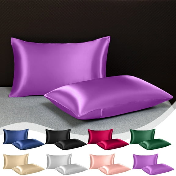 InsCrazy Pillow Cases - King Size Stain Pillowcase 2 Pack - Silk Pillowcase for Hot Sleepers and Night Sweats Velvet Soft Pillow Coves 20 X 30 Inches