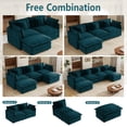thumbnail image 5 of EHANCIS Modular 3 Seater Sofa with Ottoman, L Shaped Sectional Couch, 5 Pillows, Large Size Deep Seat Couch, Premium Navy Blue Chenille Sofa, Comfy Couch for Living Room & Apartment, 5 of 9