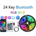 thumbnail image 1 of Tira de luces LED RGB, Control por aplicación, luces que cambian de Color con 24 teclas remotas, modo 5050 para decoración de habitaciones, TV Bluetooth MD5050 RGB Tan Jianjun unisex, 1 of 2