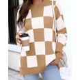 thumbnail image 1 of Women's loose plaid sweater pullover, 1 of 2