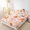 thumbnail image 4 of Homewish Cartoon Animal Cypabara Twin Sheet Sets,Cute Axolotl Twin Fitted Sheet,Pink Cherry Blossom Flat Sheet For Girs Teens,Breathable Home Decor,3-Piece, 4 of 7