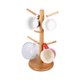 thumbnail image 2 of Soporte de almacenamiento de madera con 6 ganchos para la creatividad en la cocina Estante para tazas de café en forma de árbol, 2 of 8