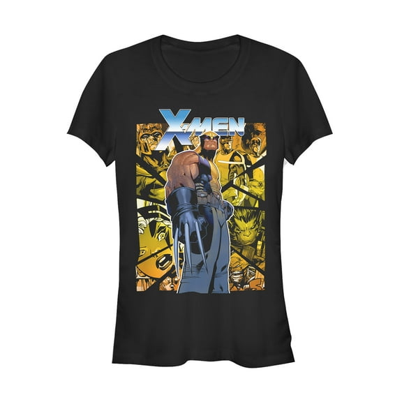 Junior's Marvel X-Men Wolverine Shattered Scene  Graphic Tee Black X Large