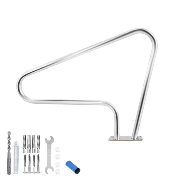 Accreate Pool Grab Bar Inground Pool Handrail Flat Style Swimming Pool Safety Handrail