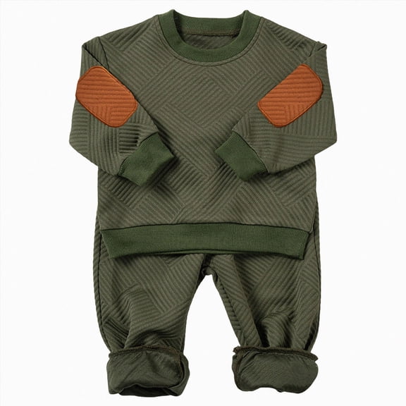NOLDARES Baby Boy Toddler Clothes 2pcs Long Sleeve Sweatshirt Tops Joggers Pants Cotton Graphic Print Outfits Casual Clothing(AG,12-18 M)