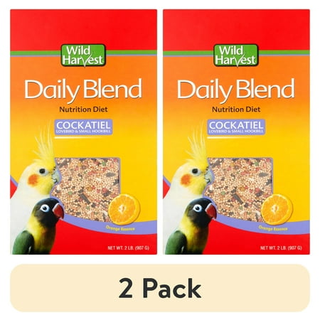 (2 pack) Wild Harvest Daily Blend for Cockatiels, Hookbills and Lovebirds, 2 lb