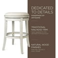 thumbnail image 4 of Maven Lane Alexander 31 Inch Tall Bar Height Rotating Backless Barstool in White Oak Finish with Natural Color Fabric Upholstered Seat, Set of 4, 4 of 6