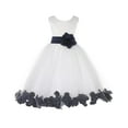 thumbnail image 3 of Ekidsbridal Satin Ivory Midnight Tulle Rose Petal Flower Girl Dress Christmas Party Bridesmaid Holiday Wedding Pageant Birthday 302T S, 3 of 3