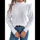 thumbnail image 2 of Suéteres de Mujer, Suéter de Cuello Redondo con Volantes, Larga, Color Liso, Holgados, para Invierno 2025. XL, 2 of 9