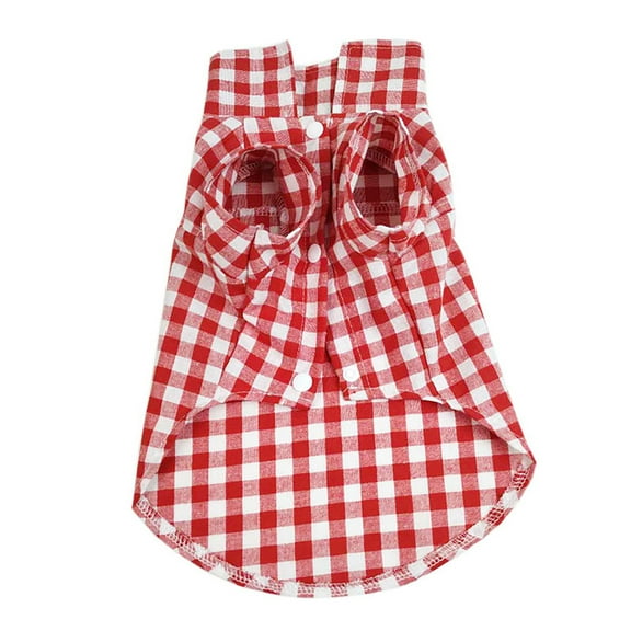 Dog Plaid Shirt - All-Season Comfort, Soft Breathable Fabric - Stylish Checkered Design for Small Breeds like Teddy - Handsome and Cute Pet Clothing