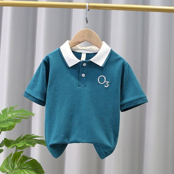 Stylish Boys Casual Lapel Print Short Sleeve Tee for Kids Youth Comfortable Daily Wear Short Sleeve Shirt for Boys Tees Kids Tshirts Clothes Summer Tops T-Shirt