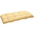 thumbnail image 1 of Pillow Perfect Indoor/Outdoor Yellow/White Geometric Wicker Loveseat Cushion, 1 of 4