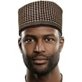 thumbnail image 3 of Yakubu Black and Gold Hausa Mallam Cap Fulani Hula Hand-crafted African traditional Kufi hat, 3 of 5
