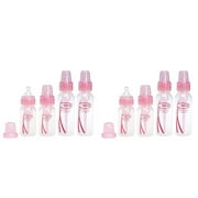 Dr. Browns Pink Bottles 4 Pack (2 - 8 oz bottles) and (2 - 4 oz bottles) (Pack of 2) + Eyebrow Ruler