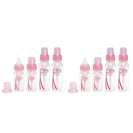 Dr. Browns Pink Bottles 4 Pack (2 - 8 oz bottles) and (2 - 4 oz bottles) (Pack of 2)