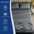 thumbnail image 2 of Juego de sábanas DREAMCARE Queen de microfibra gris oscuro extra profundo, 2 of 9