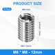 thumbnail image 3 of Uxcell 10-Pcs Adaptadores de Rosca Tuerca Reductora M8x1.25 Macho a M6x1 Hembra 12mm, 3 of 7