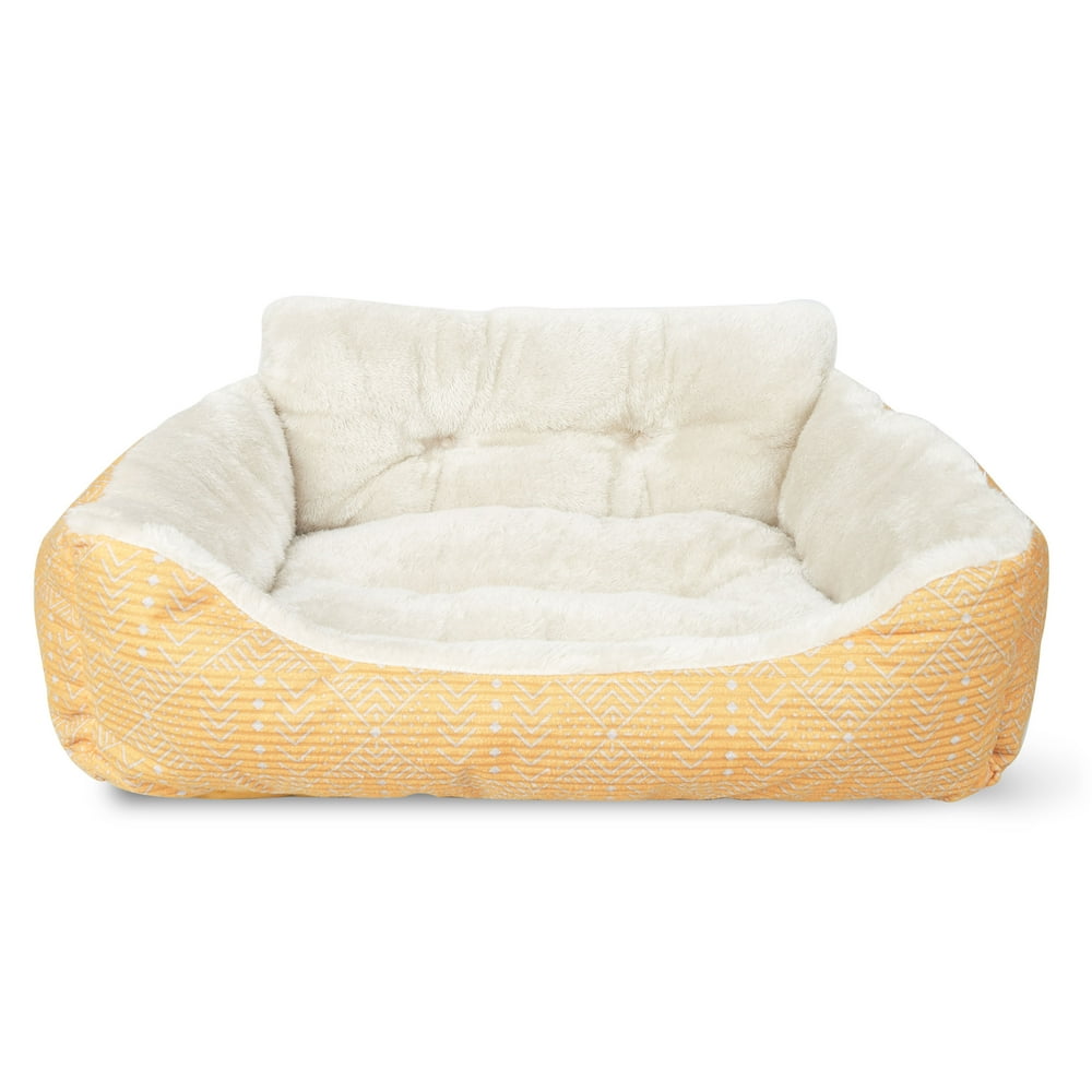 Vibrant Life Lounge Style Pet Bed, Small, 17x21, Yellow
