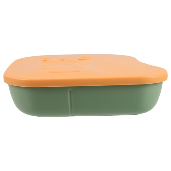 Luxshiny Orange Divided Dinner Plate with Lid and Base, Unbreakable Mealtime Plate for Kids and Adults