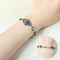 thumbnail image 2 of Uloveido Stainless Steel Evil Eye Chain Bracelet Cubic Zirconia Hamsa Hand Fatima Blue Eye Bracelets Adjustabl (Y3981-white black), 2 of 7