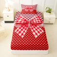 thumbnail image 3 of Erosebridal Girls Red Plaid Bowknot Twin Sheet Sets 3pcs,Teens Vintage Polka Dots Flowers Bedding,Super Cozy Room Decor, 3 of 5