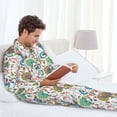 thumbnail image 5 of KLL Fairy Flower Sleepwear Mens Flannel Pajamas,Long Cotton Pj Set, 5 of 7