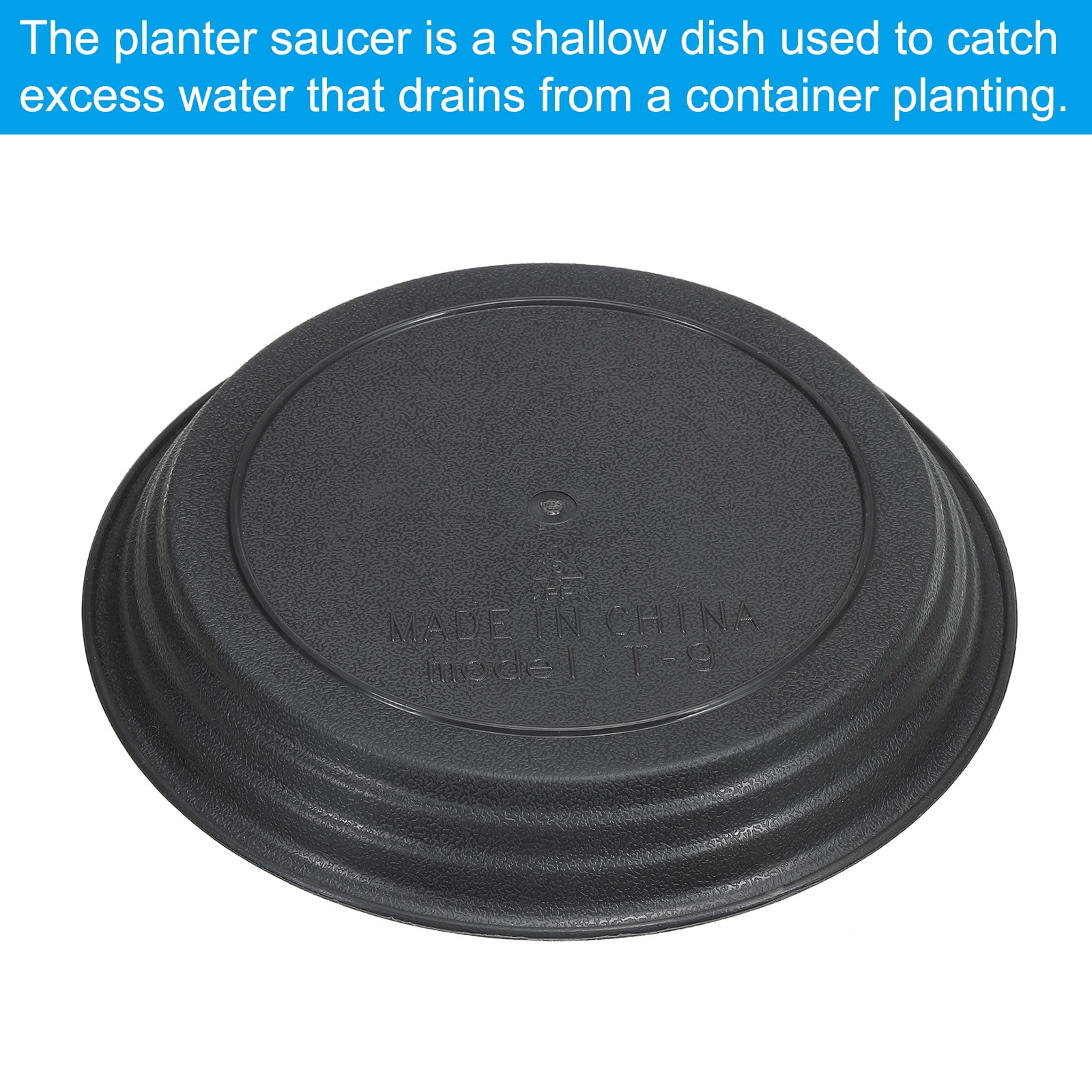 Unique Bargains Plant Saucers Round Plastic Flower Pot Plant Tray Gray 7 Inch