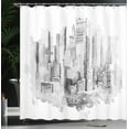 thumbnail image 3 of Ambesonne NYC Scene Shower Curtain, Watercolor Composition, 69"Wx84"L, Dark Grey Pale Taupe, 3 of 4