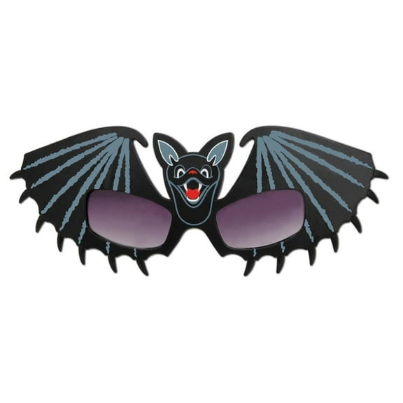 Party Central Pack of 6 Black and Gray Spooky Flying Bat Halloween Eyeglass Costume Accessory - One