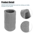 thumbnail image 3 of Par de Muñequeras Unique Bargains de Algodón Absorbente de Sudor Gris 8x10cm, 3 of 7