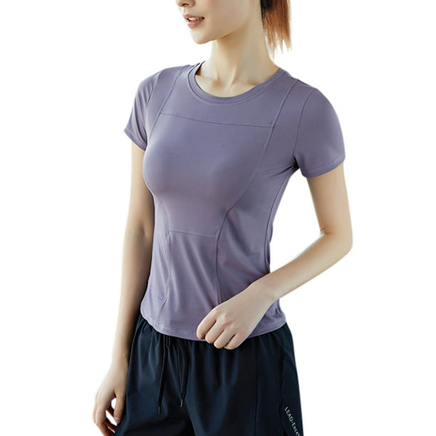 Wonder chef vlot Workout Running Tshirts for Women Short Sleeve Slim Fitness Athletic Yoga  Sport Tops Exercise Gym Shirts Activewear - Walmart.com