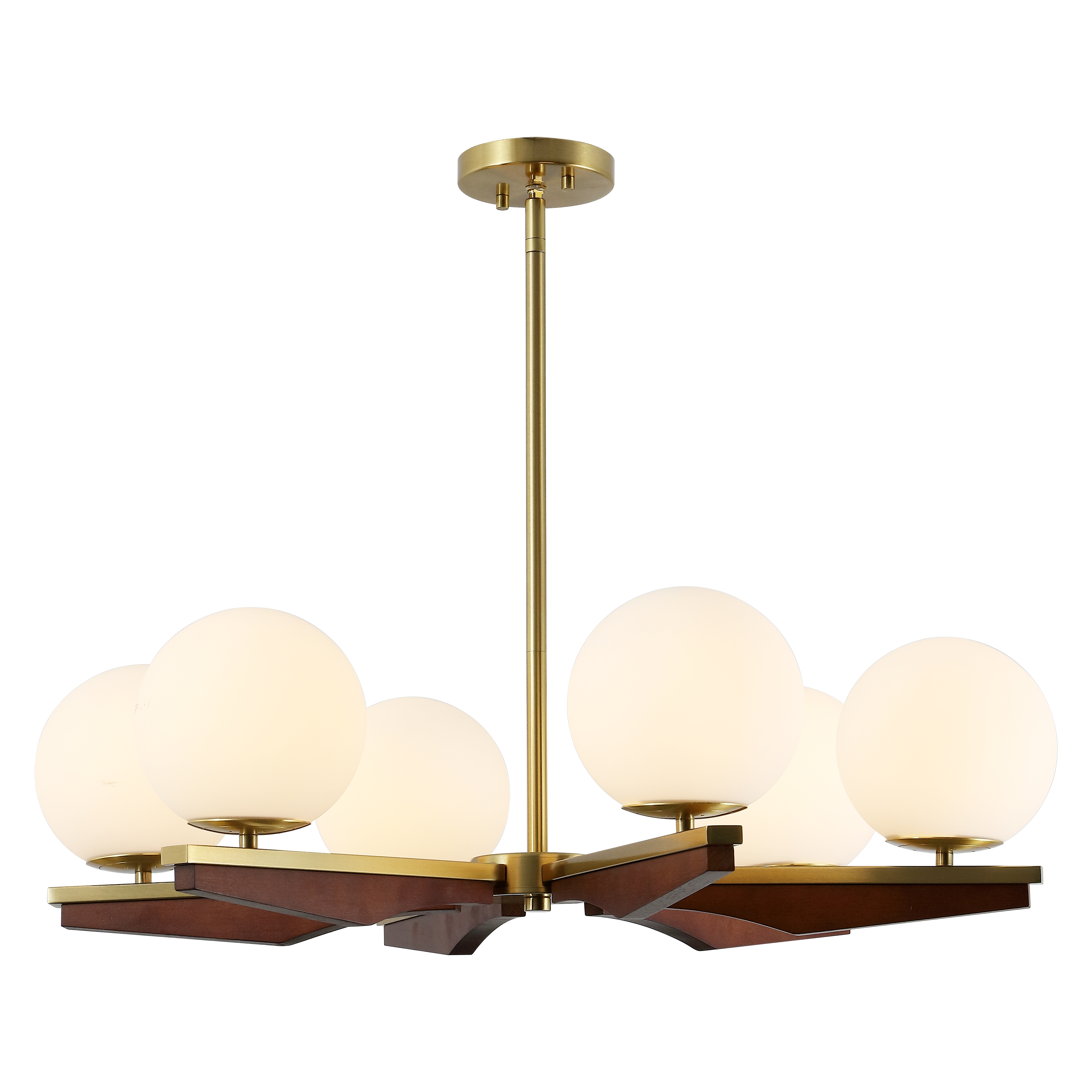 Safavieh Janna 6-Light Modern Brass/Walnut Chandelier