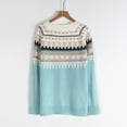 thumbnail image 6 of vigerkar Fair Isle Sweater Women Oversized Knit Vintage Crochet Cozy Long Sleeve Pullover Sweaters Fall Winter Outfits (Sky Blue, M), 6 of 9