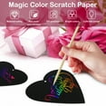 thumbnail image 2 of 36Pcs Scratch Paper Heart Shape Colorful DIY Scratch Art Set with Ribbons Envelope Bags, 2 of 7